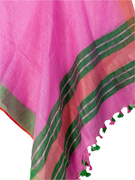 Hot pink and green resort coverup by MACOEY with bold tropical colorblock